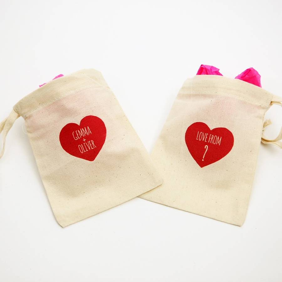 love heart personalised gift bag by postbox party