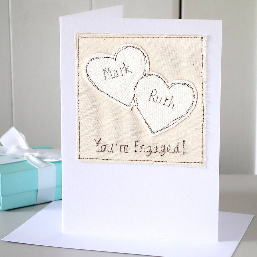 Personalised Embroidered Engagement Card By Milly And Pip 