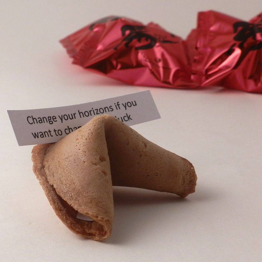 chinese new year fortune cookies: red wrap by bunting &amp; barrow