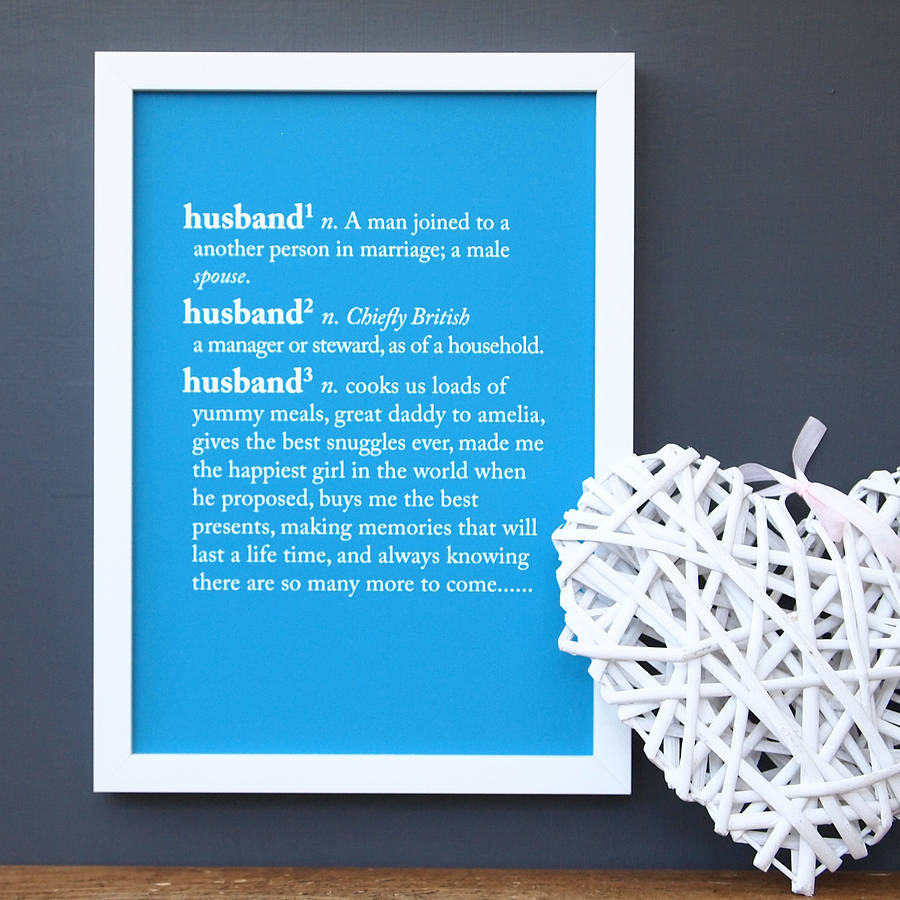 personalised boyfriend dictionary print by coconutgrass