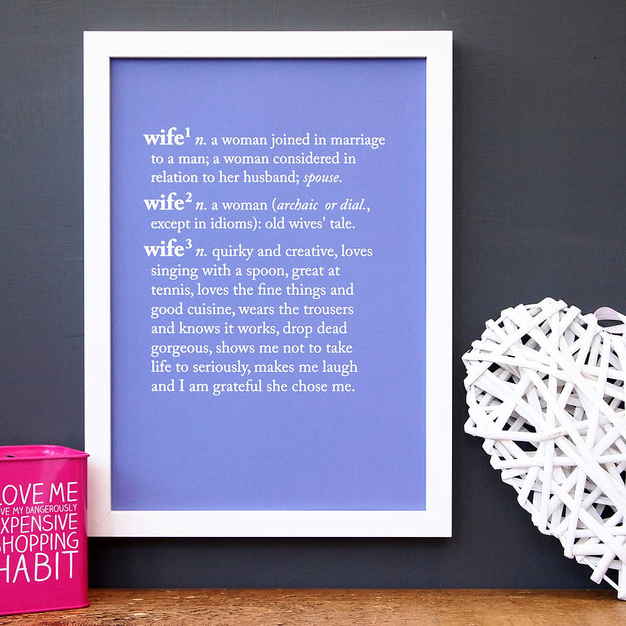 personalised boyfriend dictionary print by coconutgrass