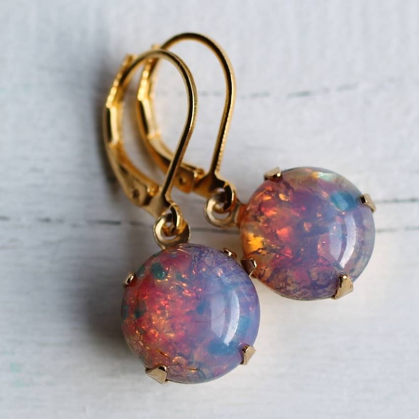 Pink Fire Opal Earrings By Silk Purse Sows Ear 8039