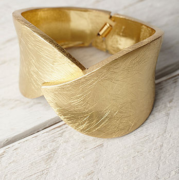 gold cross over cuff bracelet by lime lace | notonthehighstreet.com