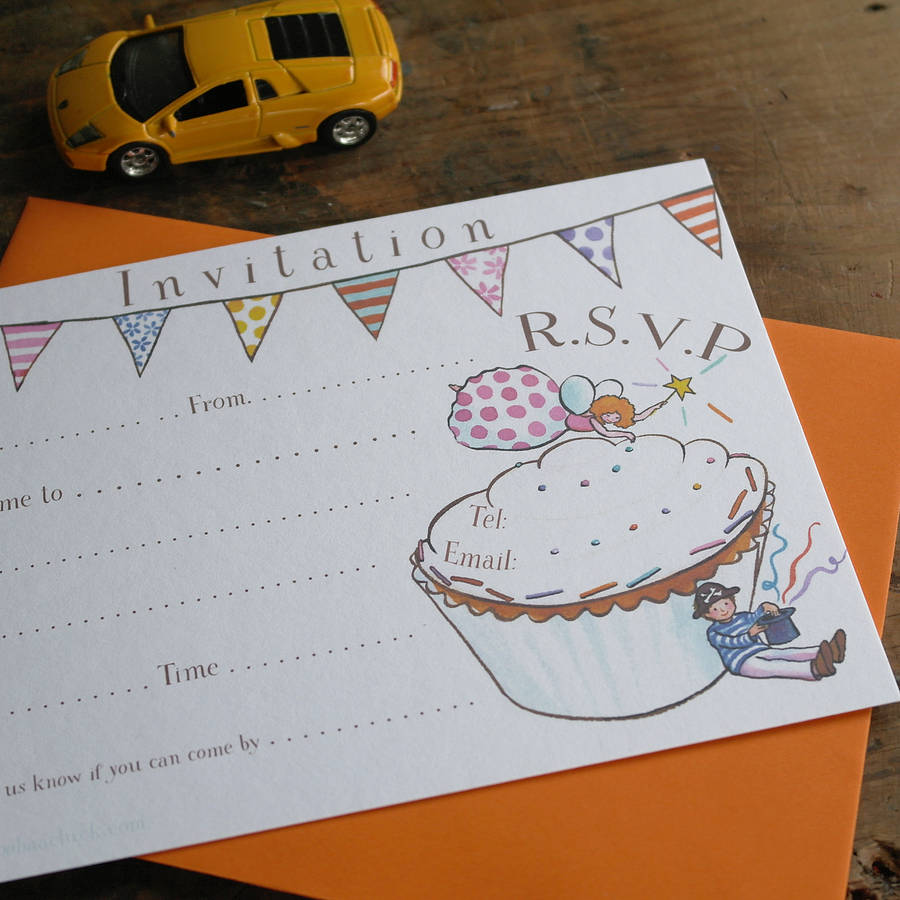 six birthday party invitations for boys and girls by moobaacluck