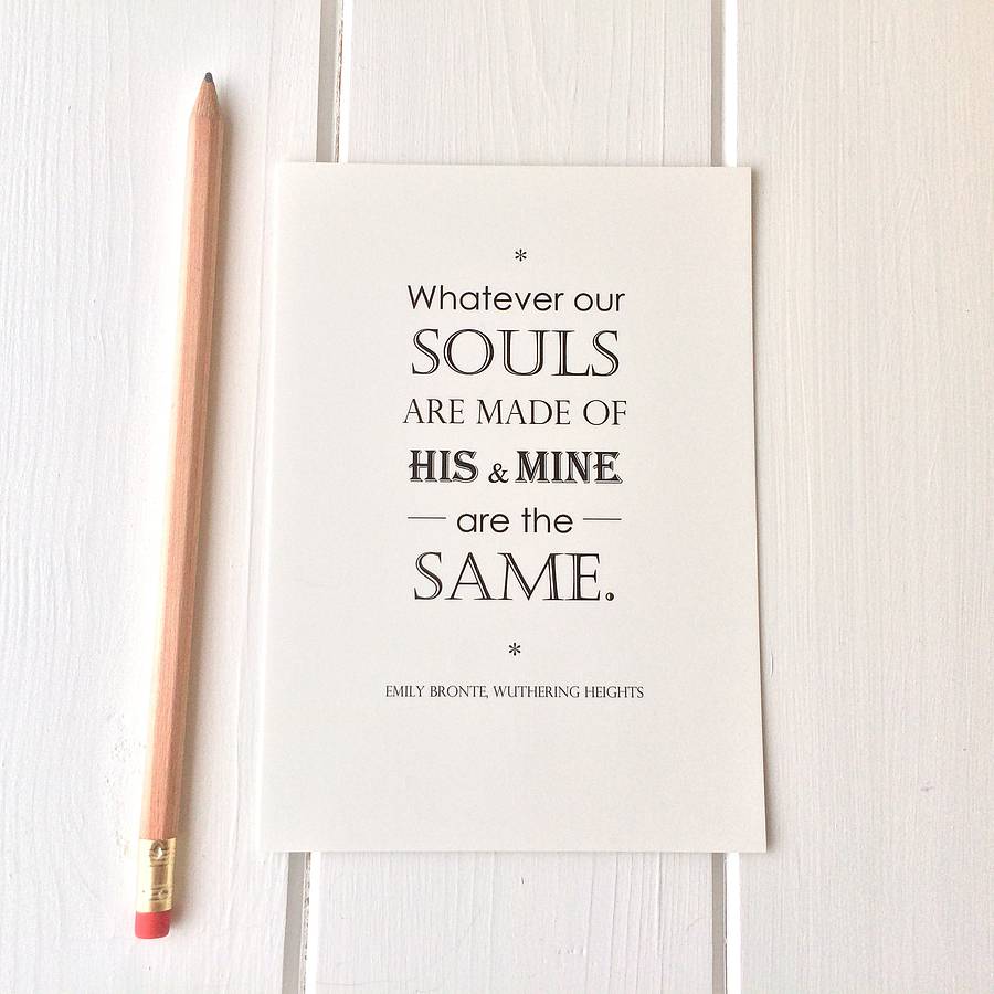 wuthering heights quote postcard by literary emporium