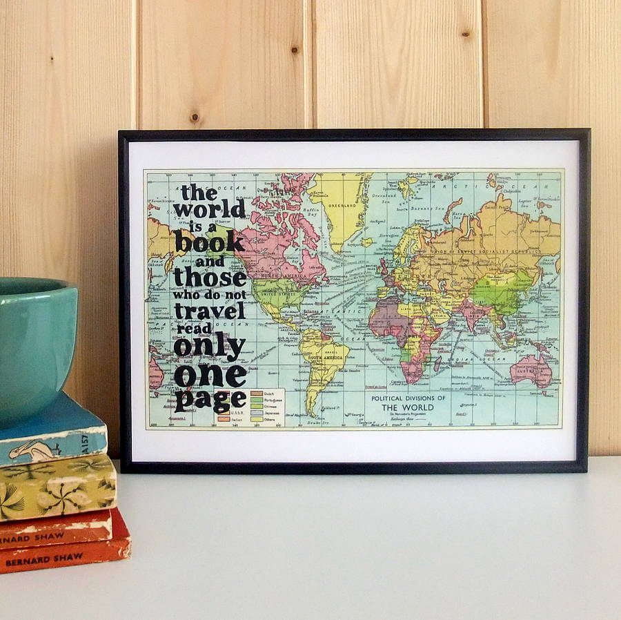 'the world is a book' framed map print by bookishly  notonthehighstreet.com Map Of The World Framed Map Of The World Framed 'the world is a book' framed map print by bookishly  notonthehighstreet.com