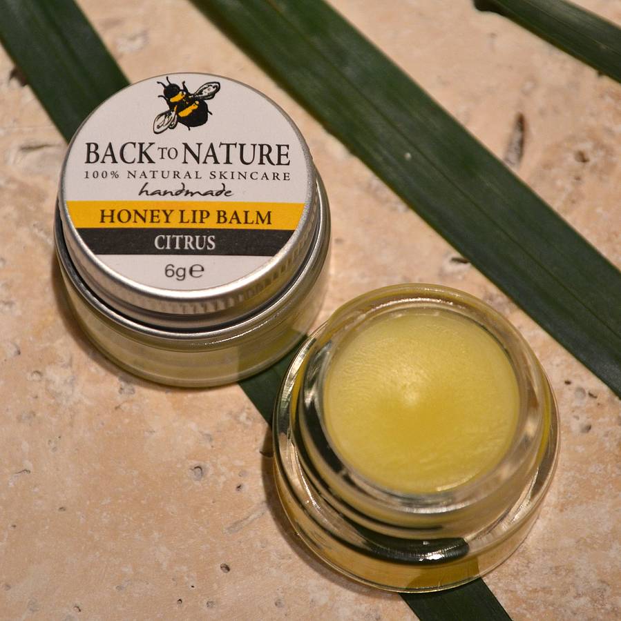 pack of two totally natural honey lip balms by back to nature skincare