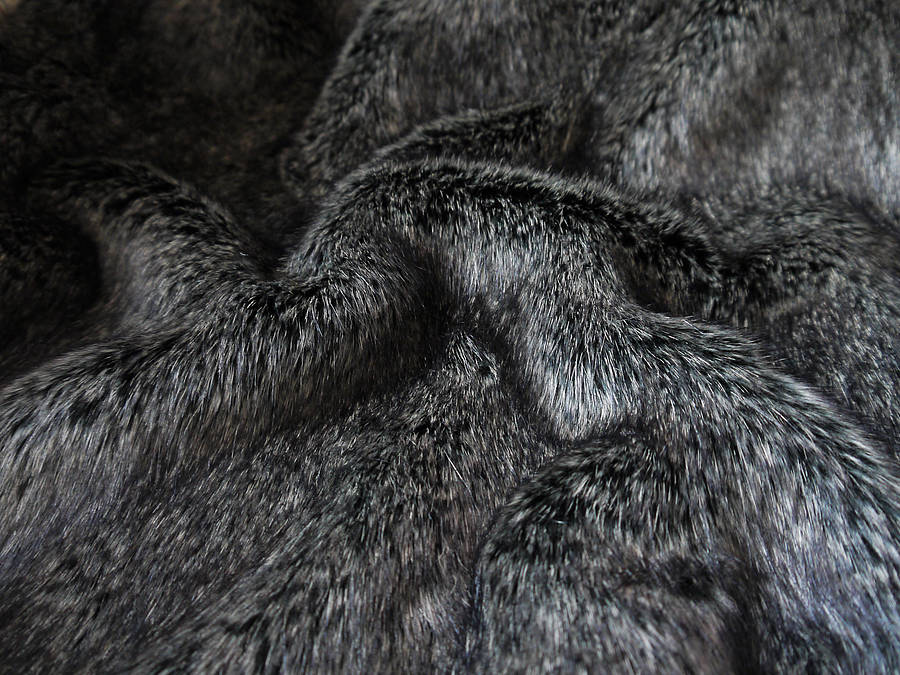 charcoal faux fur pet blanket by charley chau