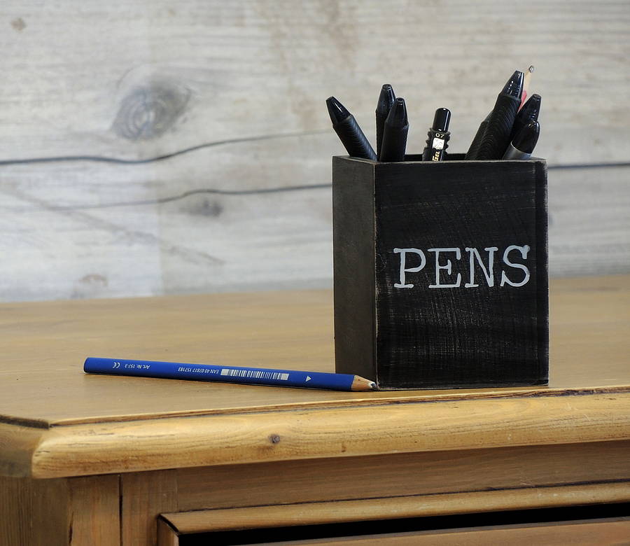 black wooden pen pot by alphs (alphabet interiors)