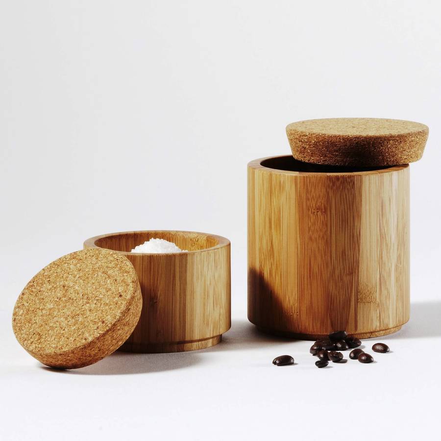 Bamboo And Cork Canisters