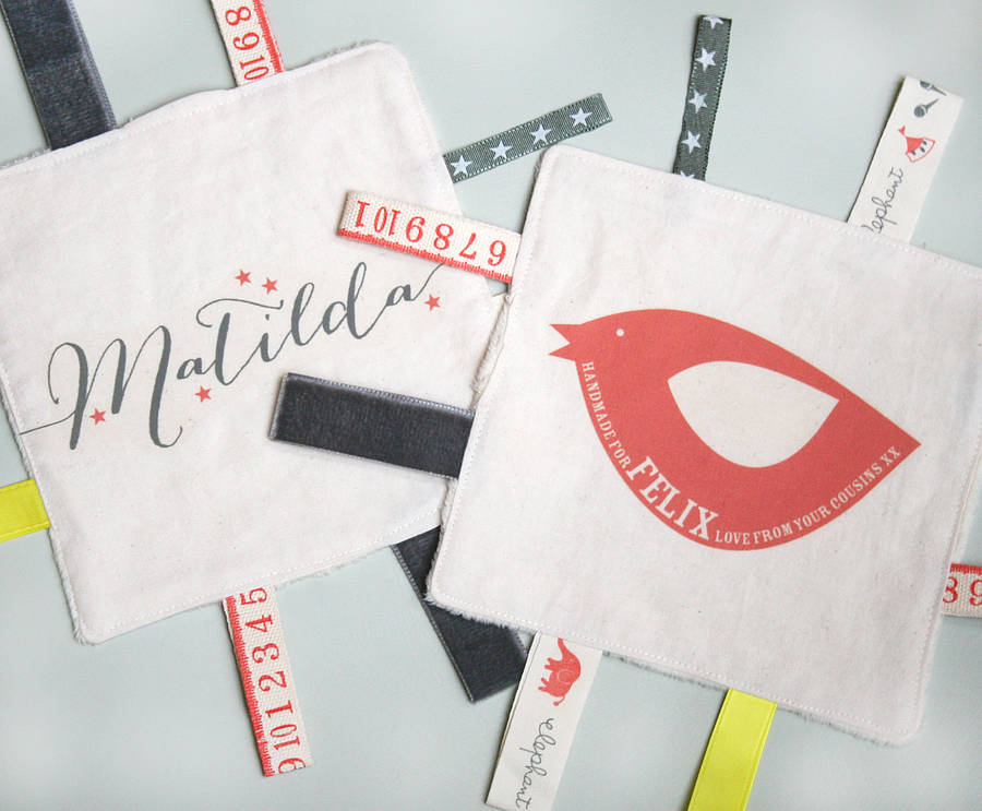 personalised 'yabbie' baby comforter by modo creative