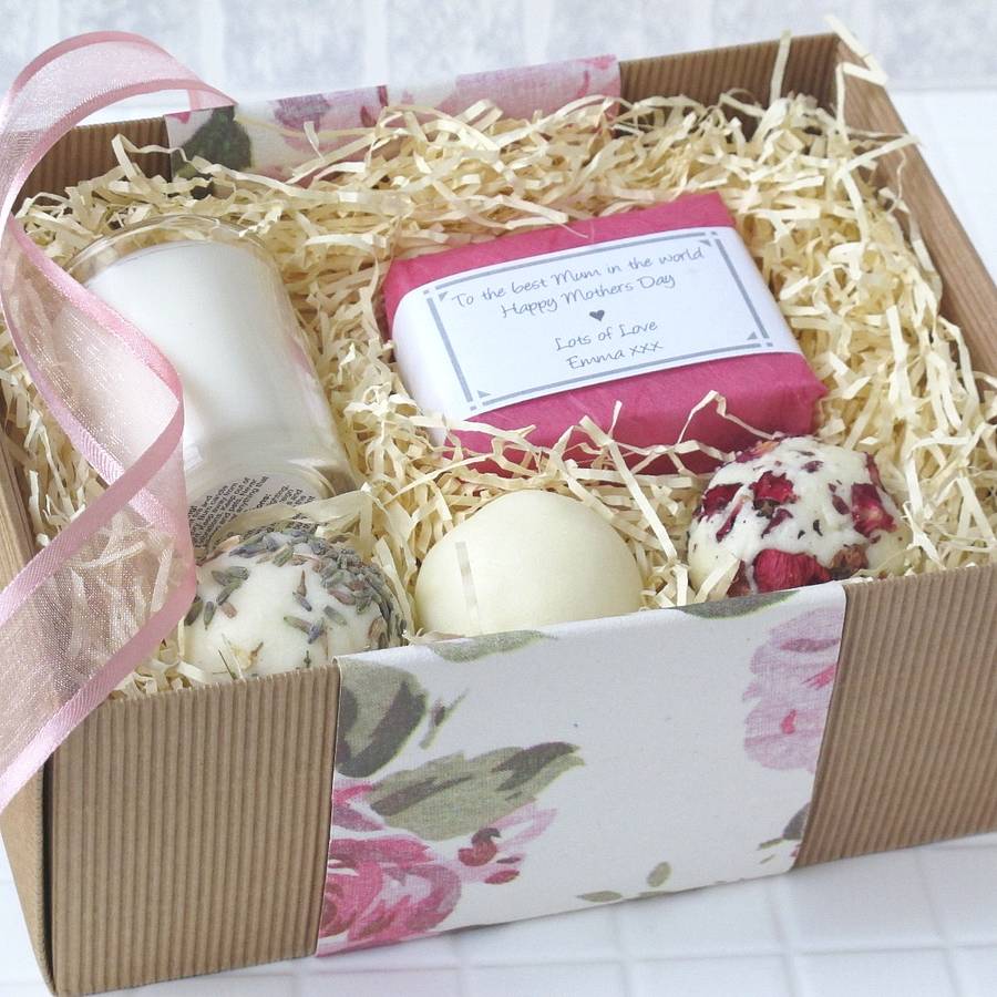 personalised mothers day pamper gift set by lovely soap