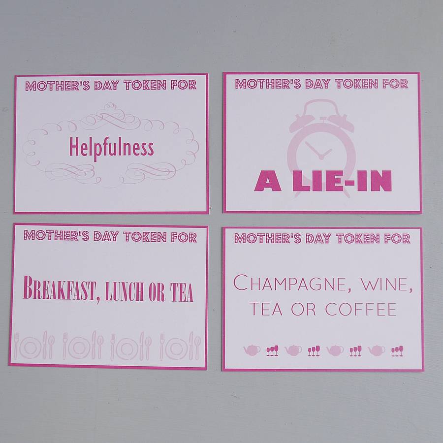 Mother s Day Tokens By Daisyley Designs Notonthehighstreet