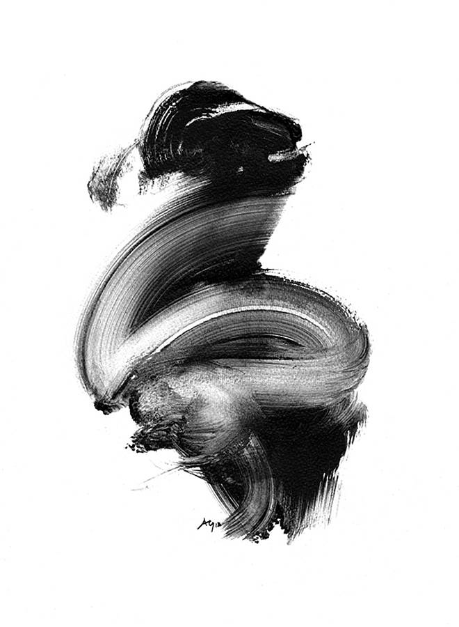 black and white abstract art giclee print by paul maguire art