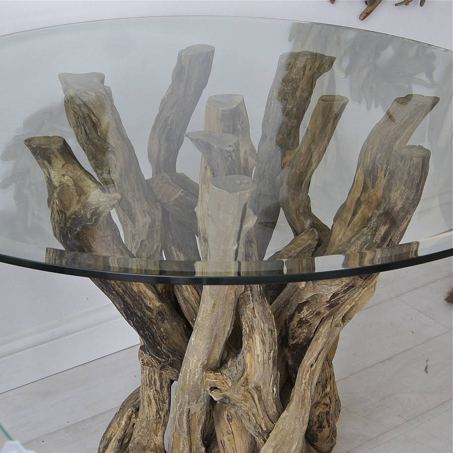 small driftwood round dining table to seat four by doris brixham