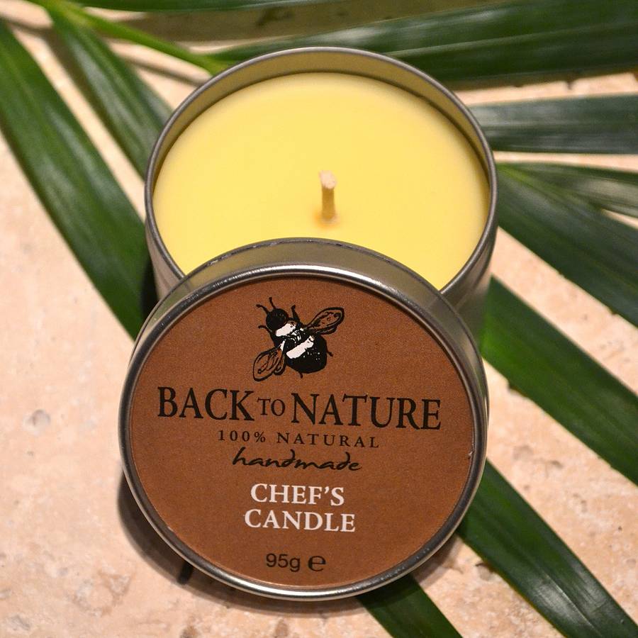 chef's natural aromatherapy candle by back to nature skincare