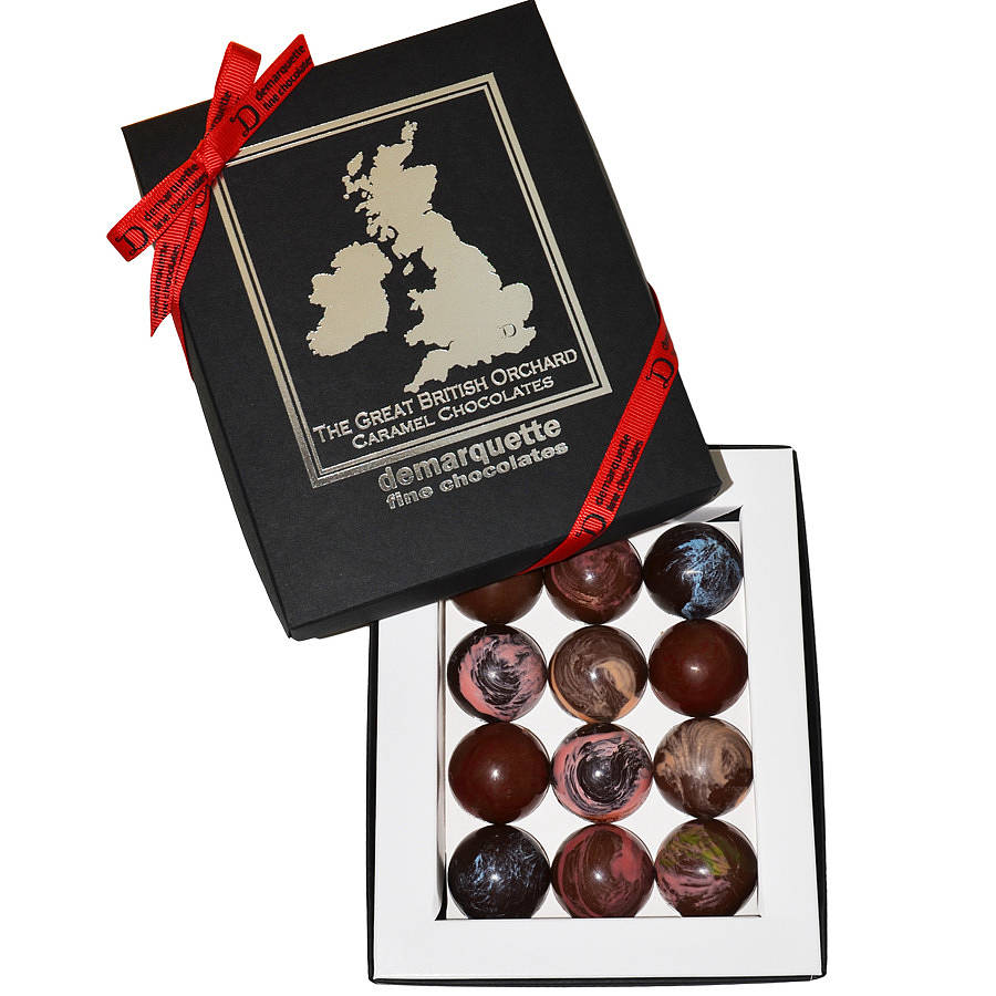 great british orchard caramel chocolates by demarquette fine chocolates