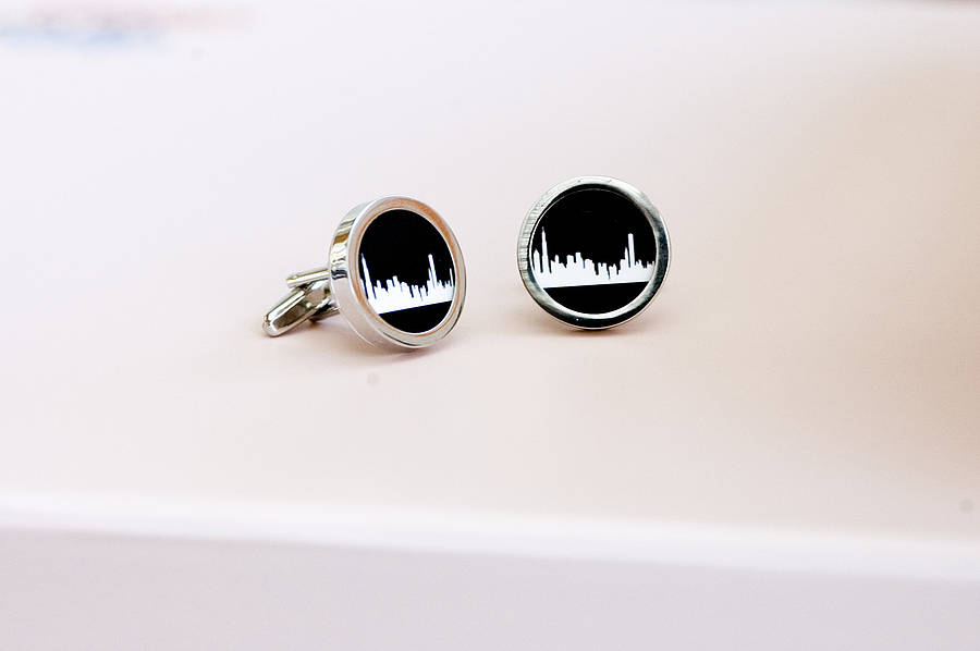 chicago city skyline on cufflinks by indira albert