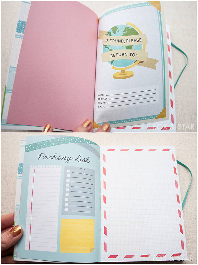 travel pocket journal by fox and star