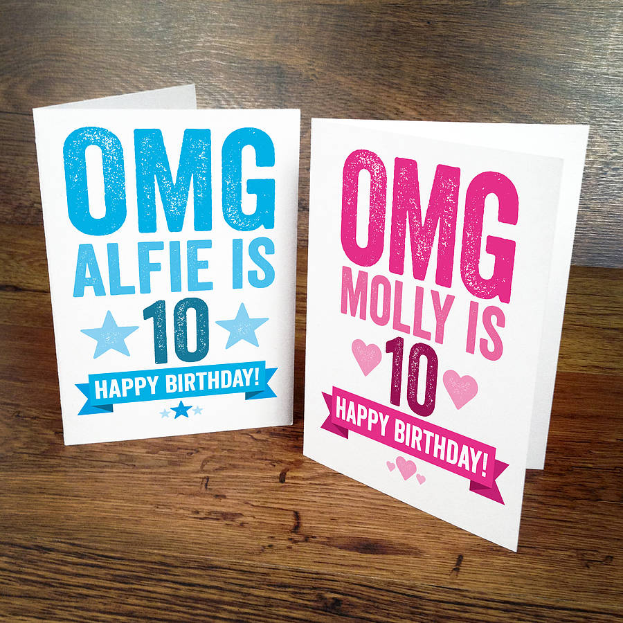 Omg Personalised 10th Birthday Card By A Is For Alphabet 2643