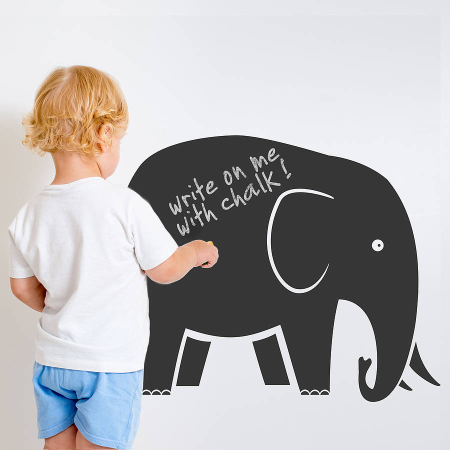 elephant chalkboard wall sticker by snuggledust studios