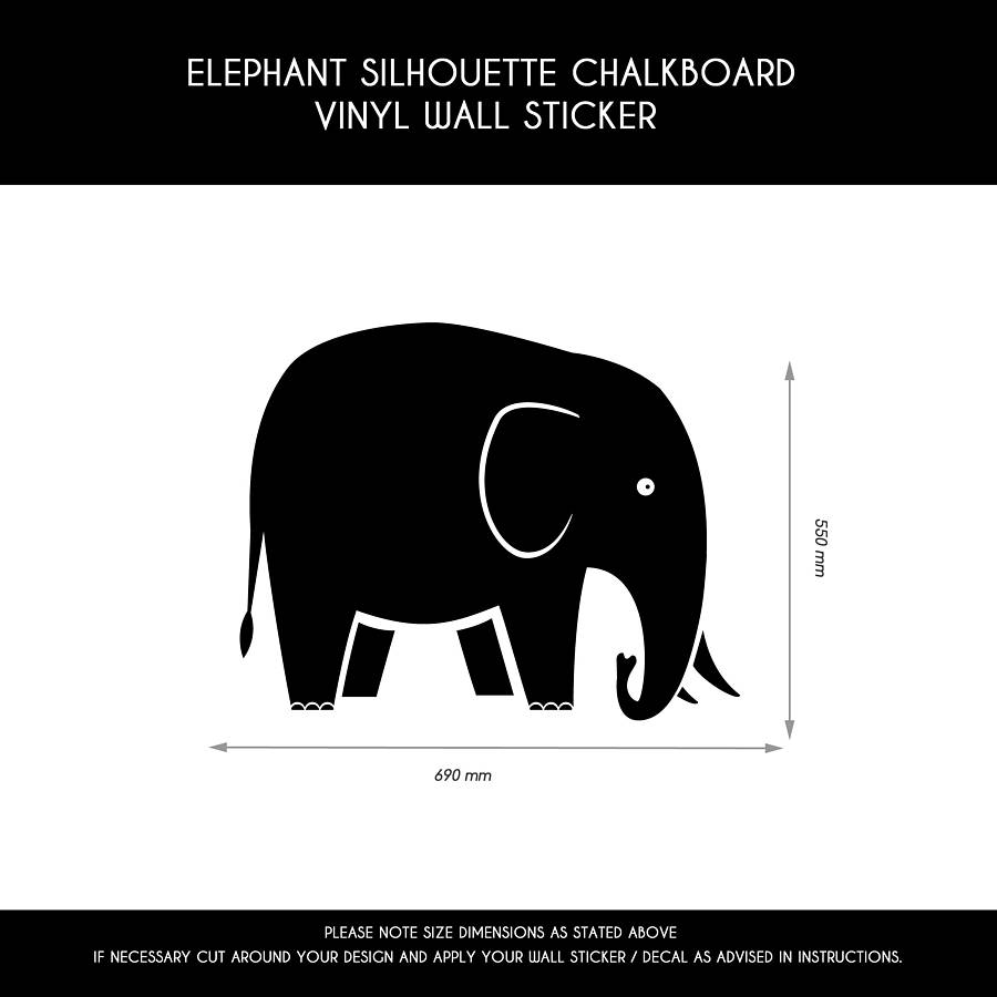 elephant chalkboard wall sticker by snuggledust studios