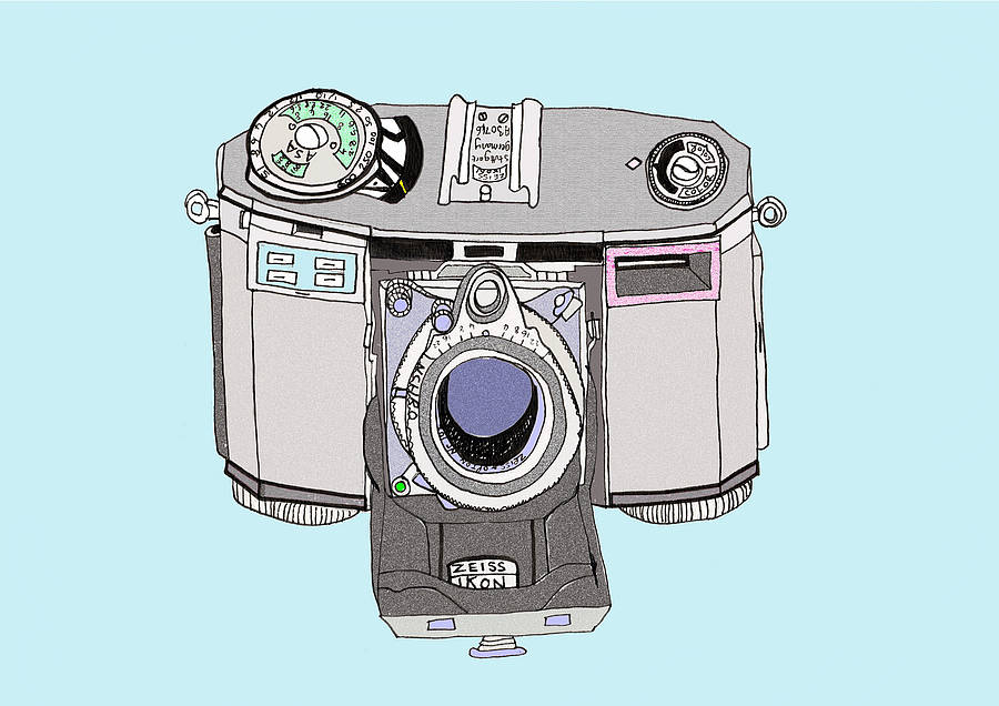 vintage style camera art print by rebekah leigh marshall art