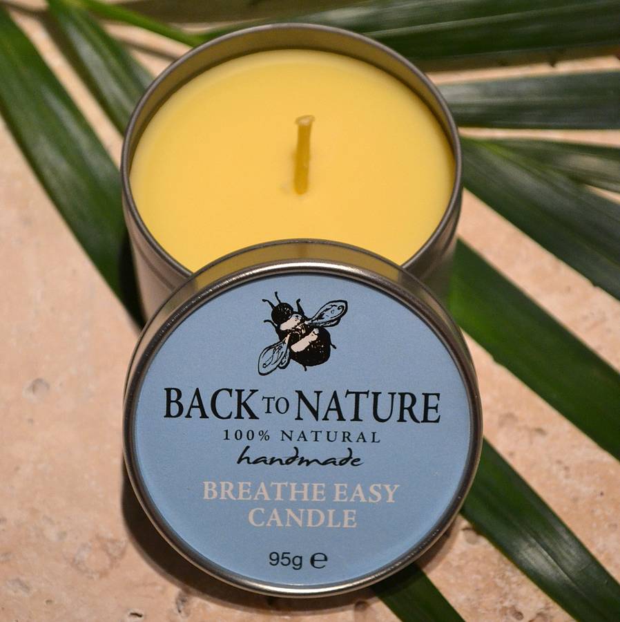 breathe easy natural aromatherapy candle by back to nature skincare