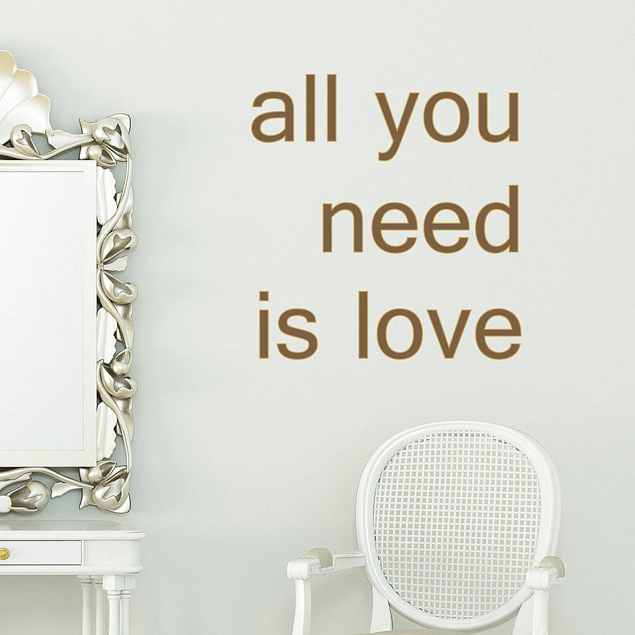 'all you need is love' wall sticker by nutmeg