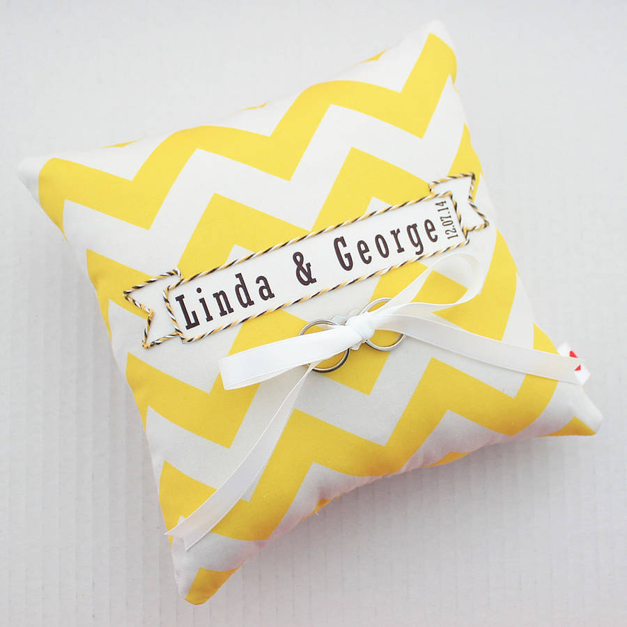 wedding ring cushion chevron design by miss shelly designs