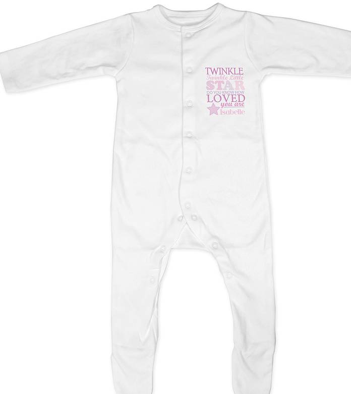 personalised baby grow gift by letteroom
