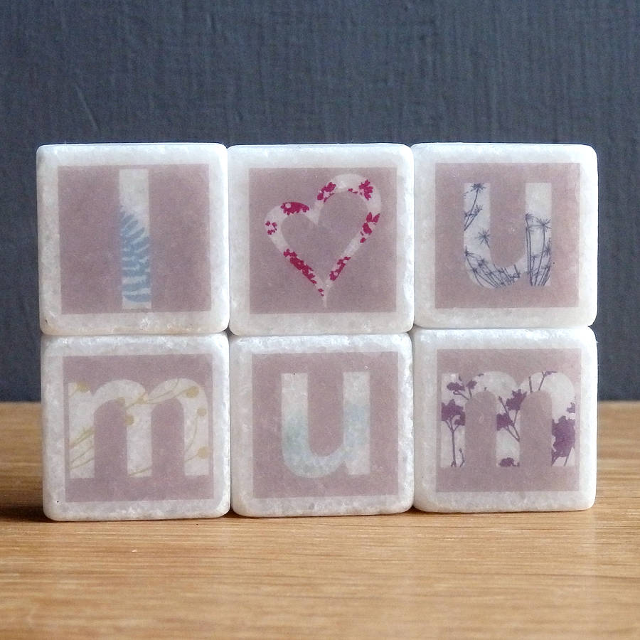 i love you mum decorative letter tiles by littlebirdydesigns