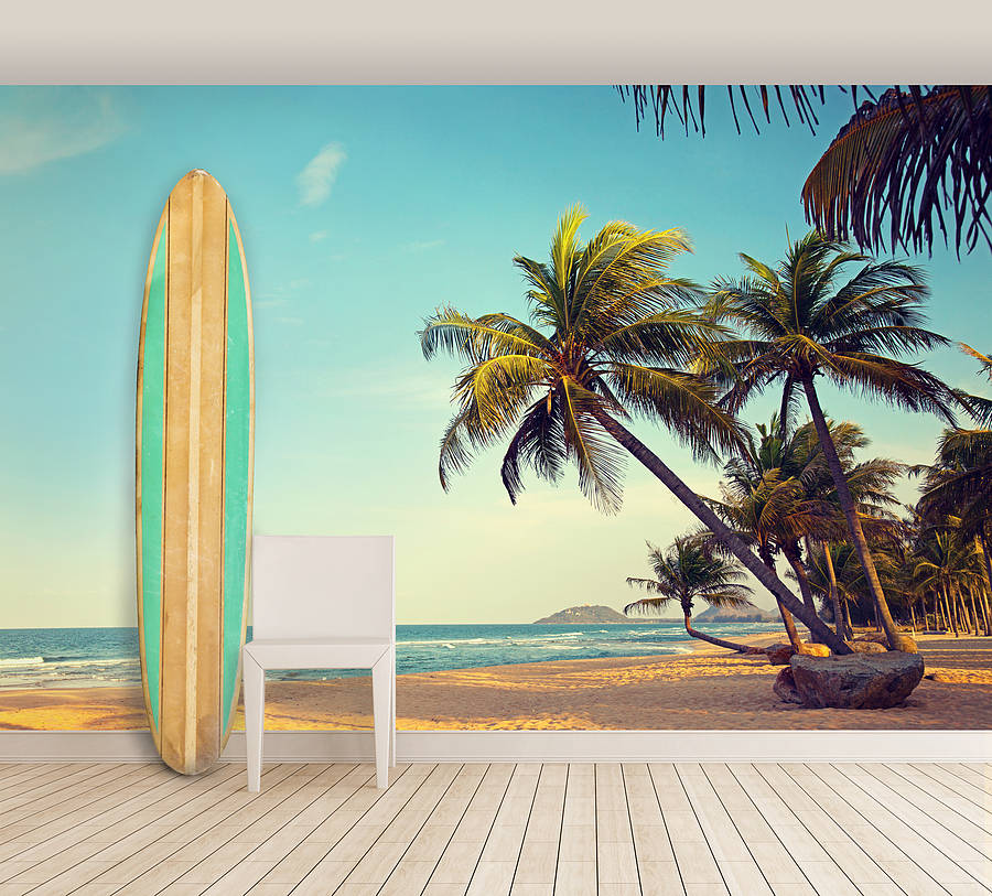 relaxing beach self adhesive wall mural by oakdene designs