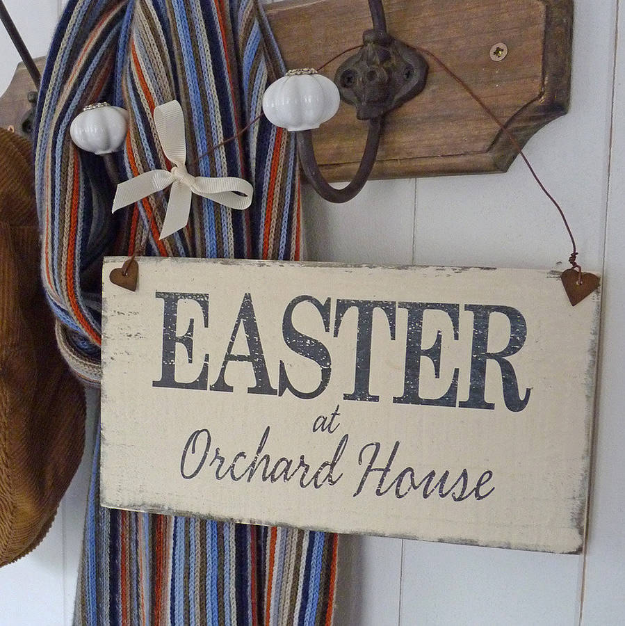 personalised vintage style easter sign by delightful living
