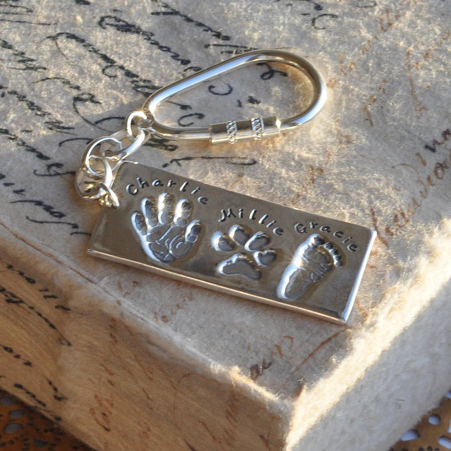 personalised print keyring by button and bean