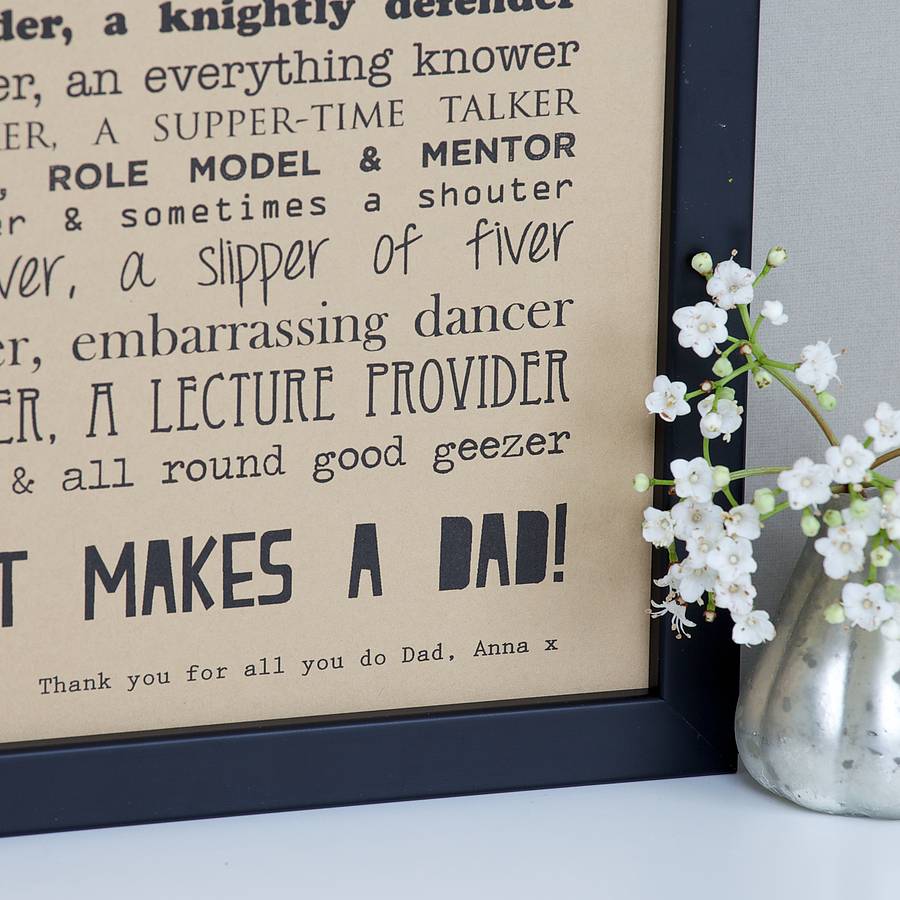 What Is A Dad Poem Print Vintage Style By Bespoke Verse 
