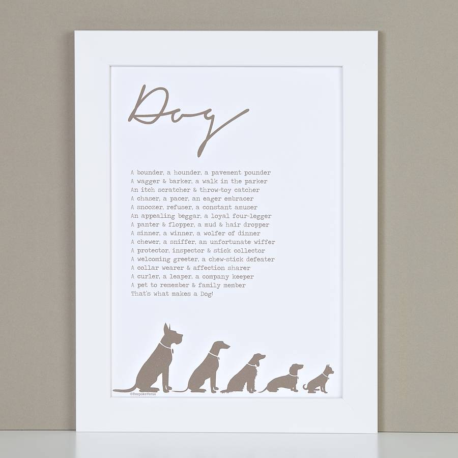 dog poem print by bespoke verse | notonthehighstreet.com