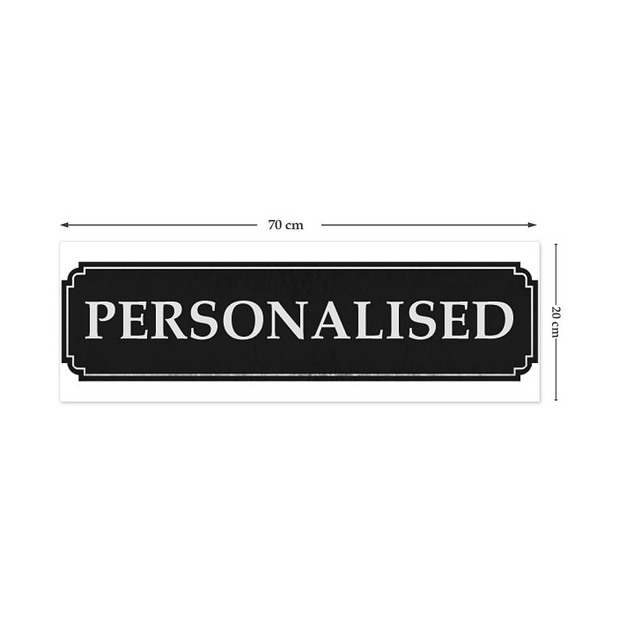 personalised black street sign wall sticker by the binary box