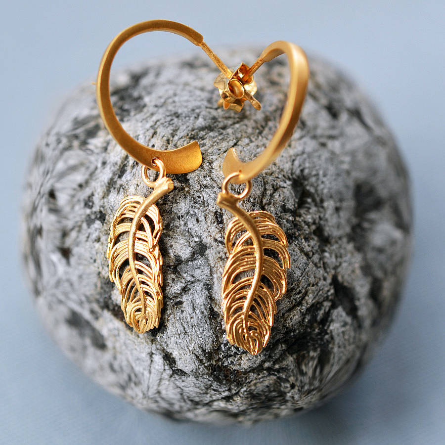 feather stud earrings by lily charmed