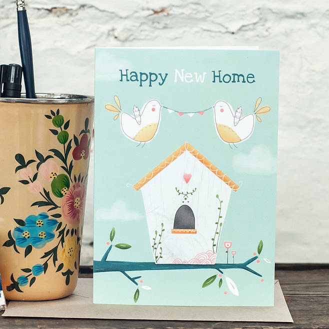 Happy New Home Greetings Card By Louise Wright Design 