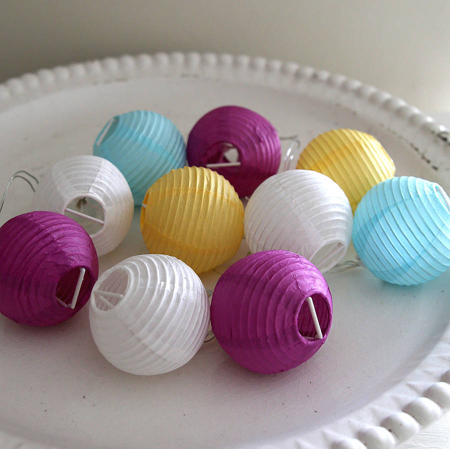 paper lantern light garland by red lilly