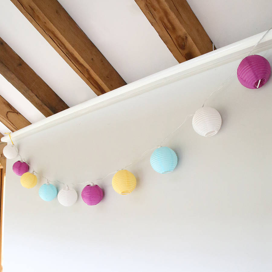 paper lantern light garland by red lilly