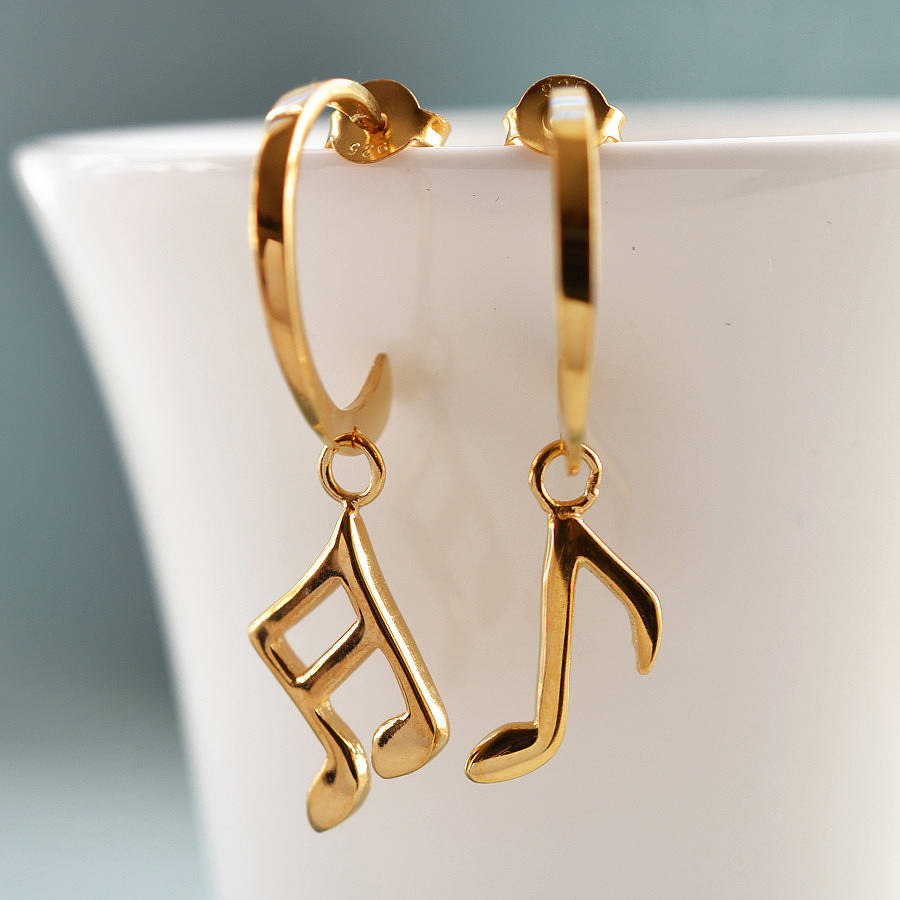gold music note necklace by lily charmed