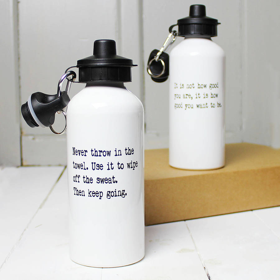 personalised inspirational quote water bottle by snapdragon