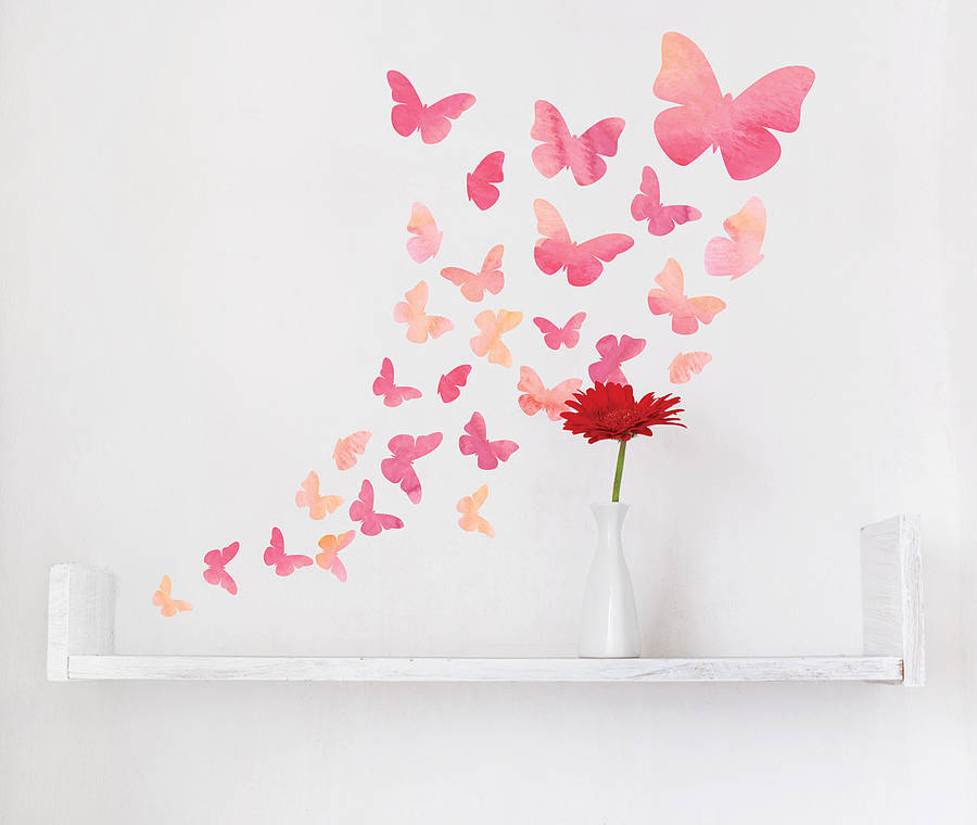 watercolour butterfly wall stickers by parkins interiors ...