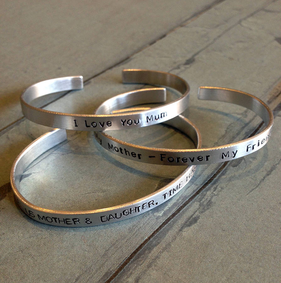 Hand Stamped Bracelet For Mum By Lime Lace Notonthehighstreet