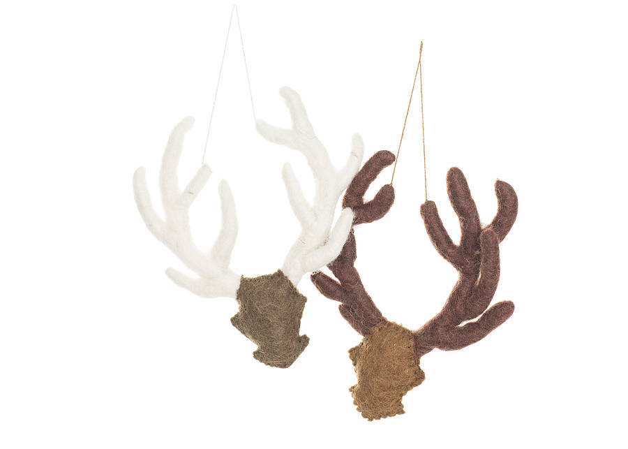 handmade felt deer antler decoration by felt so good