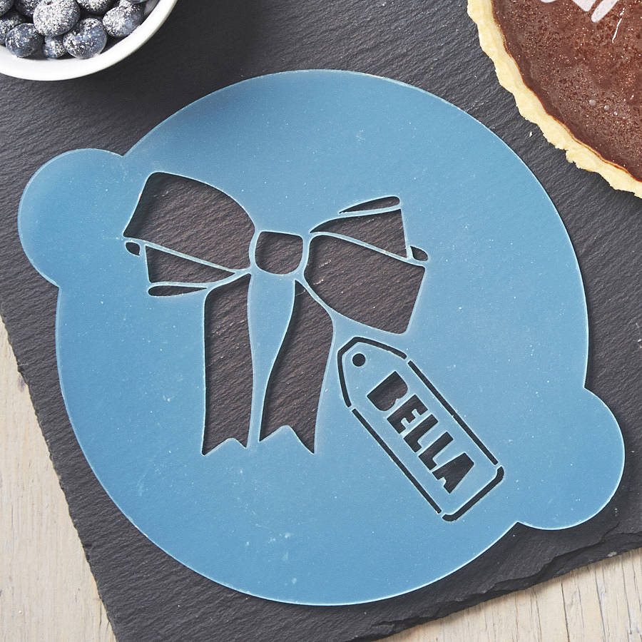 personalised gift tag cake stencil by sophia victoria joy