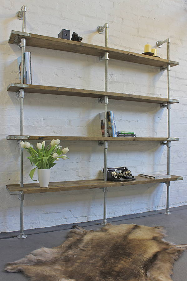 anna reclaimed wood and steel pipe urban bookcase by urban grain