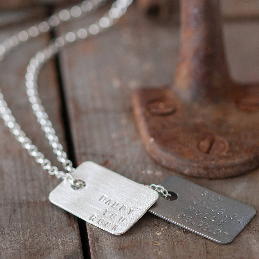 men's personalised silver tag necklace by chambers & beau | notonthehighstreet.com